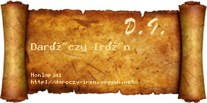 Daróczy Irén névjegykártya