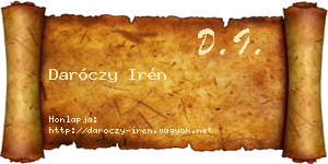 Daróczy Irén névjegykártya
