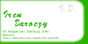 iren daroczy business card